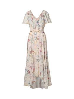 Ida Sjöstedt Caroline Floral Midi Dress, Cream/Multi - view 2, Cream/Multi