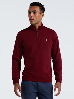 Original Penguin Cotton Blend Quarter-Zip Sweatshirt, Blue, Cabernet