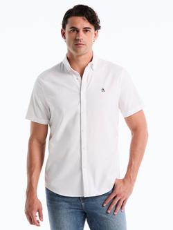 Original Penguin Short Sleeve Cotton Blend Oxford Shirt, Bright White