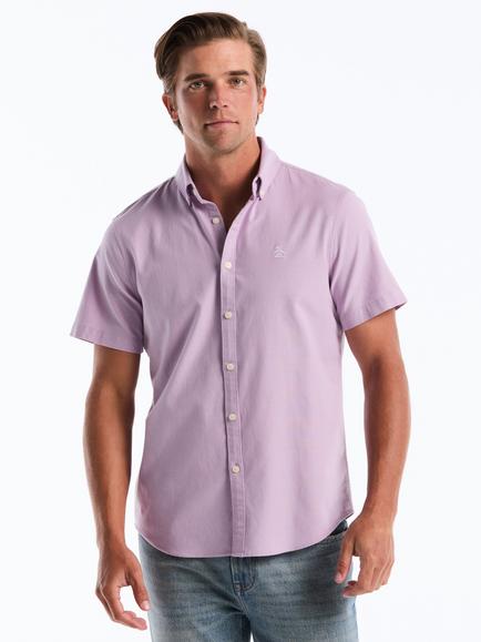 Original Penguin Short Sleeve Cotton Blend Oxford Shirt, Lavendula