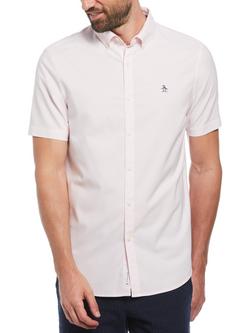 Original Penguin Short Sleeve Cotton Blend Oxford Shirt, Parfait Pink