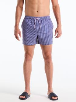 Original Penguin Wavy Lines Print Swim Shorts, Mazarine Blue, Mazarine Blue