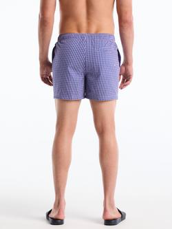 Original Penguin Wavy Lines Print Swim Shorts, Mazarine Blue - view 2, Mazarine Blue