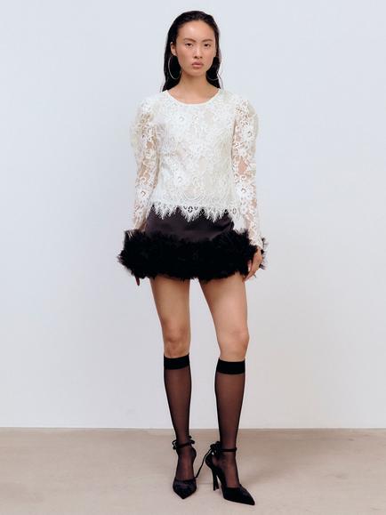 Ida Sjöstedt Maxine Lace Top, Cream, Cream