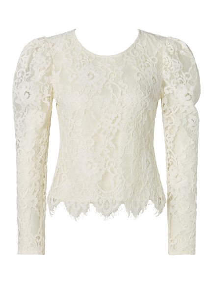 Ida Sjöstedt Maxine Lace Top, Cream - view 2, Cream