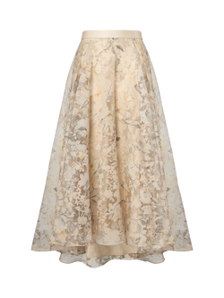 Ida Sjöstedt Gardenia Floral Organza Skirt, Champagne - view 2, Champagne