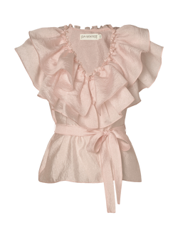 Ida Sjöstedt Eyra Tie Waist Ruffle Top - view 2, Pink