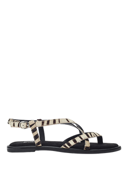 Moda in Pelle Jacaran Zebra Print Strappy Sandals, White Multi, White Multi