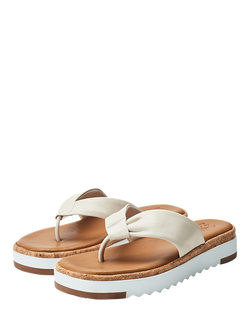 Moda in Pelle Kadence Leather T-Bar Sandals - view 2, Off White