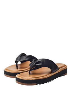 Moda in Pelle Kadence Leather T-Bar Sandals - view 2, Black