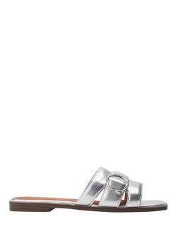 Moda in Pelle Liatris Leather Mule Sandals, Silver, Silver