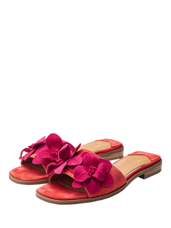 Moda in Pelle Laleh Suede Slider Sandals, Red Pink - view 2, Red Pink