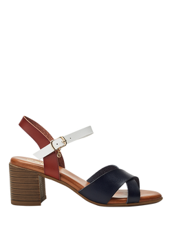 Moda in Pelle Novie Porvair Block Heel Sandals, Navy Multi, Navy Multi
