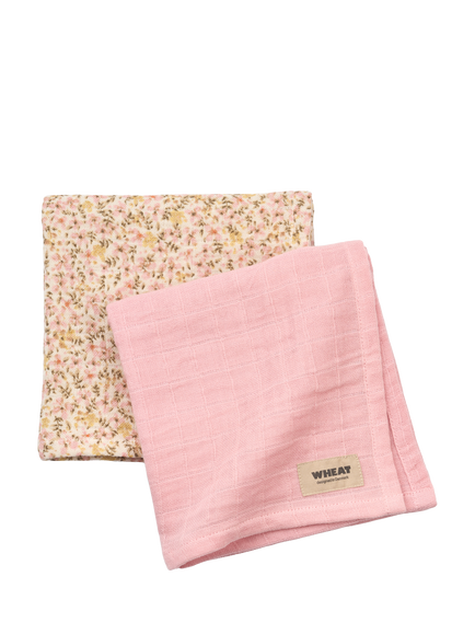 WHEAT Baby Kaya Muslin Cloth, Pack of 2, Coral Blush, Coral Blush