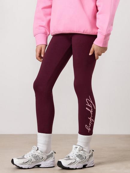 Gym King Kids' Script Leggings, Cherry Red, Cherry Red