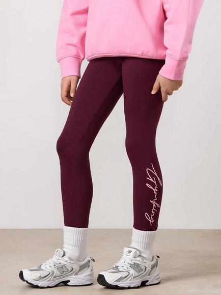Gym King Kids' Script Leggings, Cherry Red - view 2, Cherry Red