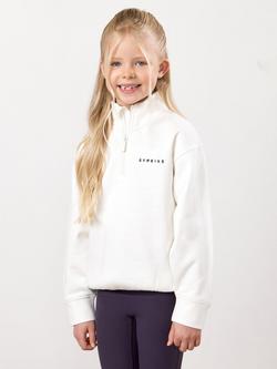 Gym King Kids' Shadow Quarter Zip Fleece Top, Cream, Cream