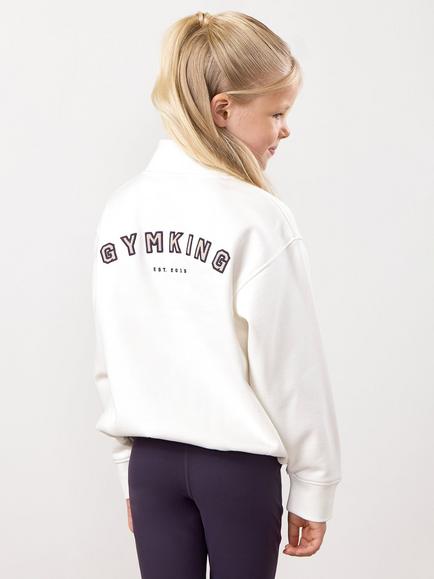 Gym King Kids' Shadow Quarter Zip Fleece Top, Cream - view 2, Cream