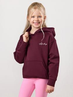 Gym King Kids' Script Fleece Hoodie, Dark Cherry, Dark Cherry