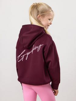 Gym King Kids' Script Fleece Hoodie, Dark Cherry - view 2, Dark Cherry