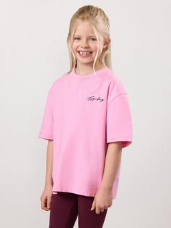 Gym King Kids' Short Sleeve Script T-Shirt, Candy Pink, Candy Pink