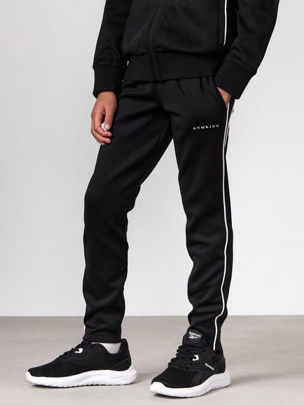 Gym King Kids' Core Piped Joggers, Black, Black