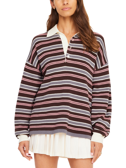 THE UPSIDE Wonder Knit Polo Shirt, Multi, Multi