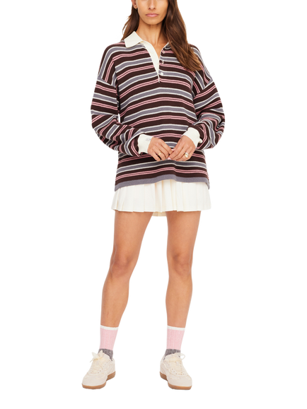 THE UPSIDE Wonder Knit Polo Shirt, Multi - view 2, Multi