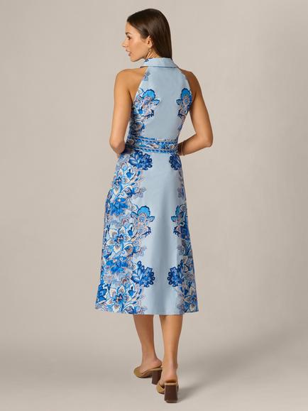 Adrianna By Adrianna Papell Floral Sleeveless Shirt Dress, Blue/Multi - view 2, Blue/Multi