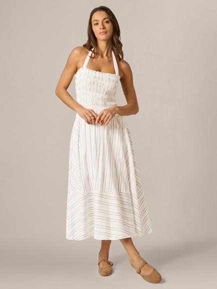 Adrianna By Adrianna Papell Stripe Smock Seersucker Dress, Ivory/Multi, Ivory/Multi