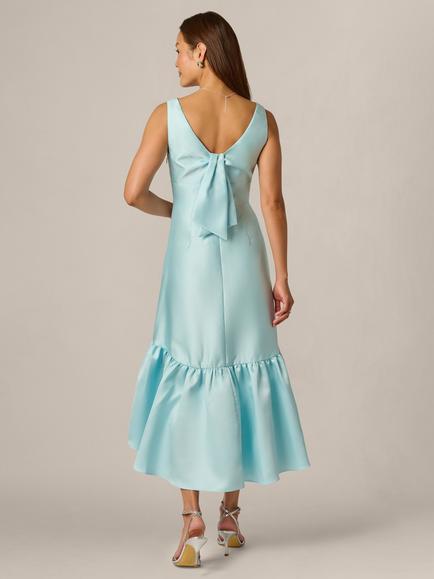 Adrianna Papell Mikado Sleeveless Midi Dress, Sky - view 2, Sky