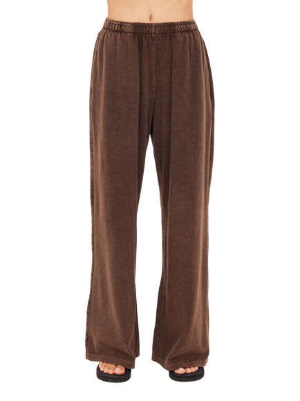 THE UPSIDE Soho Tokio Wide Leg Cotton Trousers, Brown, Brown