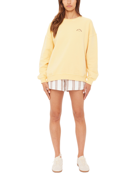 THE UPSIDE Paradise Coolum Crew Neck Cotton Sweatshirt, Yellow - view 2, Yellow