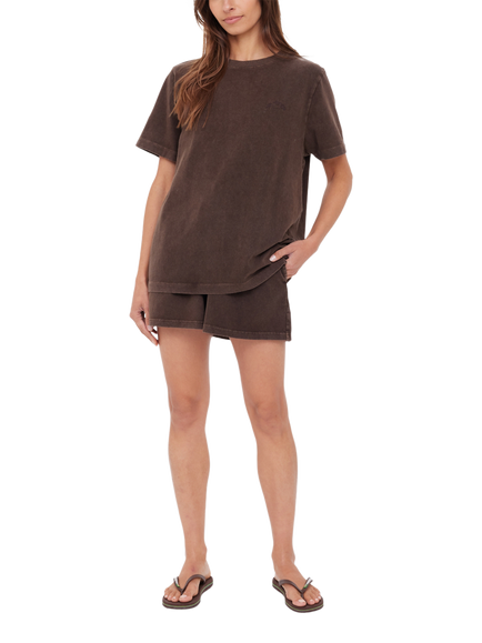 THE UPSIDE Soho Eva Crew Neck Cotton T-Shirt, Brown - view 2, Brown