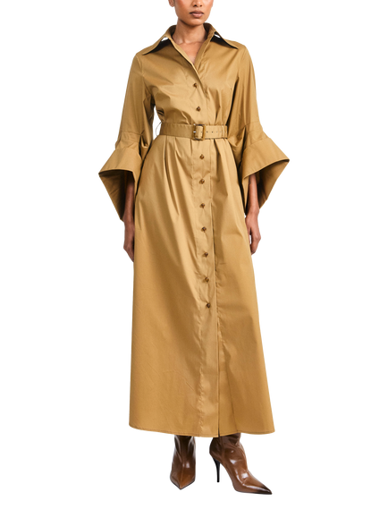 palmer//harding Intention Oversized Sleeve Maxi Shirt Dress, Gold, Gold