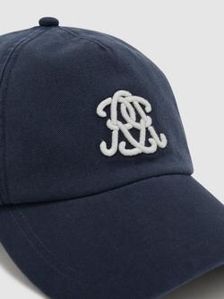 Reiss Luzon Monogram Embroidered Baseball Cap, Navy - view 2, Navy