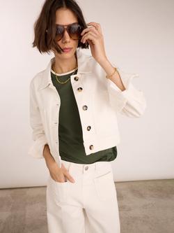 Baukjen Kristi Denim Jacket, Soft White - view 2, Soft White