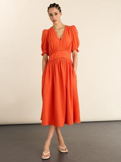 Baukjen Bella Midi Dress, Tangerine - view 2, Tangerine