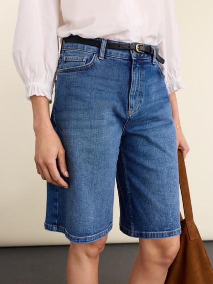 Baukjen Britney Denim Shorts, Washed Indigo - view 2, Washed Indigo