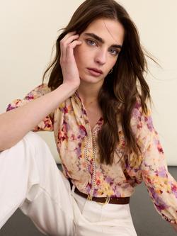 Baukjen Celia Printed Blouse containing LENZING™ ECOVERO™ Viscose, Violet/Multi - view 2, Violet/Multi