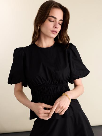 Baukjen Elise Organic Cotton Top, Caviar Black