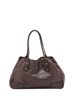 Pre-loved GUCCI GG Leather Shoulder Bag, Brown - view 2, Brown