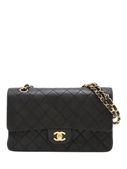 Pre-loved CHANEL 1991 Medium Lambskin Classic Double Flap Bag, Black, Black
