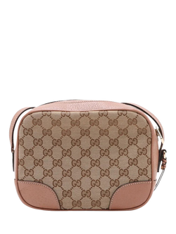 Pre-loved GUCCI GG Canvas and Leather Crossbody Bag, Neutral/Pink - view 2, Neutral/Pink