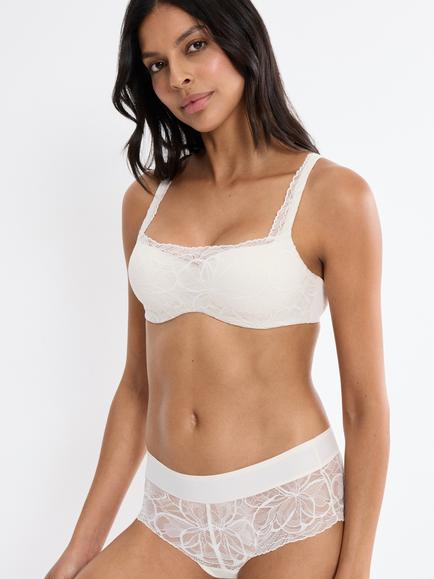 Triumph Body Make-Up Illusion Lace Balconette Bra, Ecru White