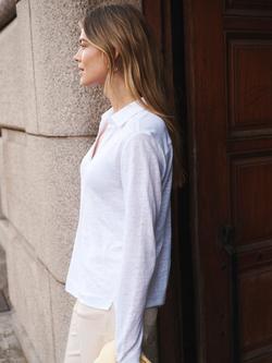 NRBY Juno Collar Pure Linen Top - view 2, White