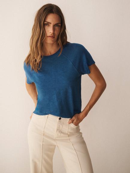 NRBY Wanda Crew Neck T-Shirt, Indigo, Indigo