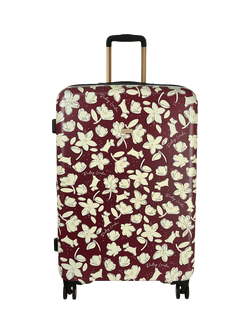 Radley Thrift Floral Large 4-Wheel Suitcase, Dark Cherry, Dark Cherry