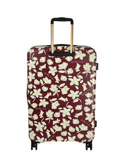 Radley Thrift Floral Large 4-Wheel Suitcase, Dark Cherry - view 2, Dark Cherry