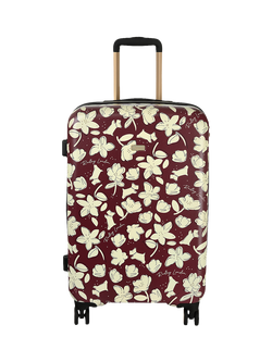 Radley Thrift Floral Medium 4-Wheel Suitcase, Dark Cherry, Dark Cherry